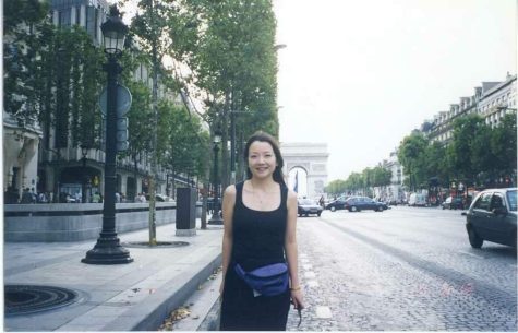 The authors mom in Paris while working for Lucent